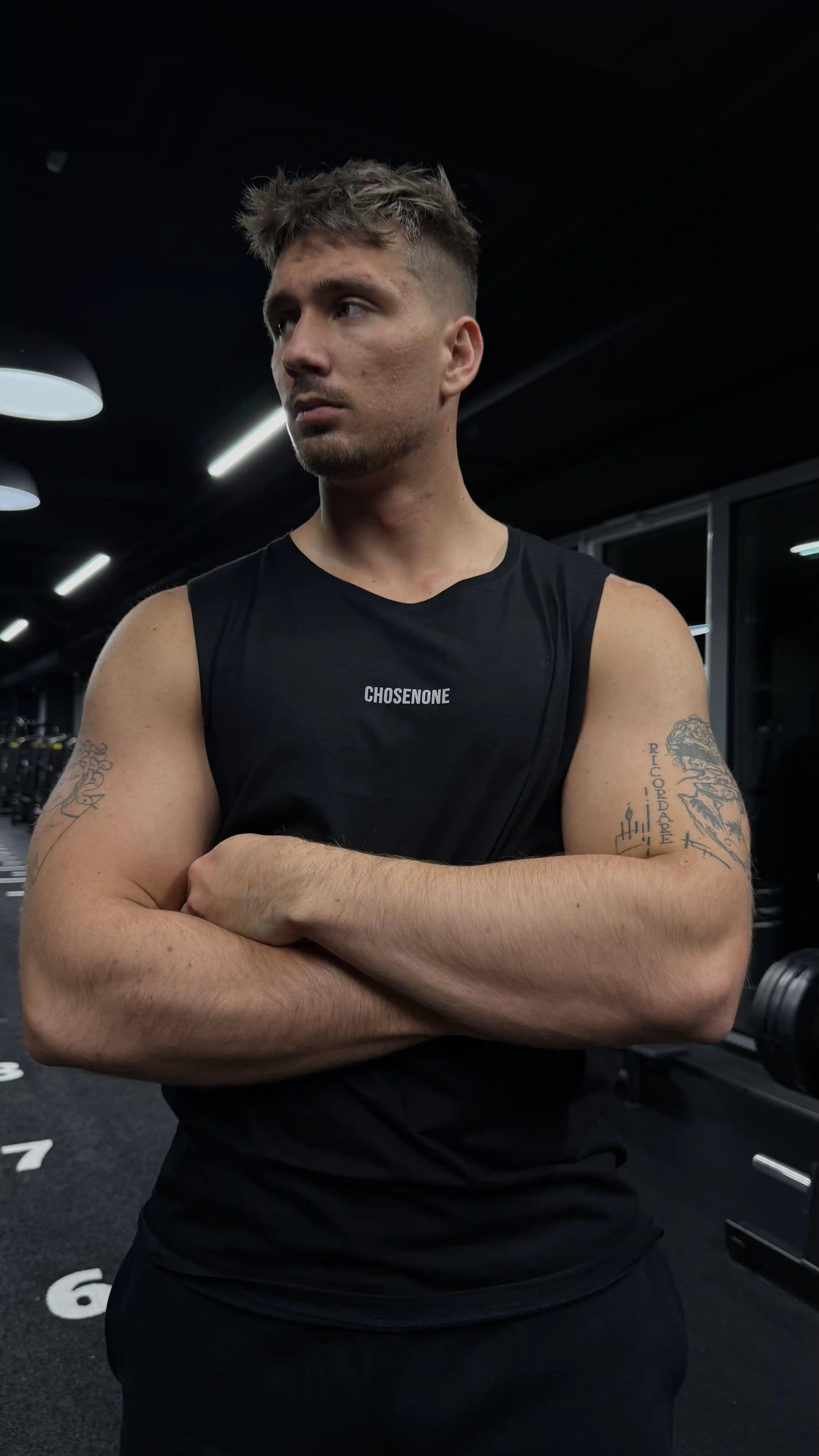 COZY Tank Top Black/Silver reflex (M)