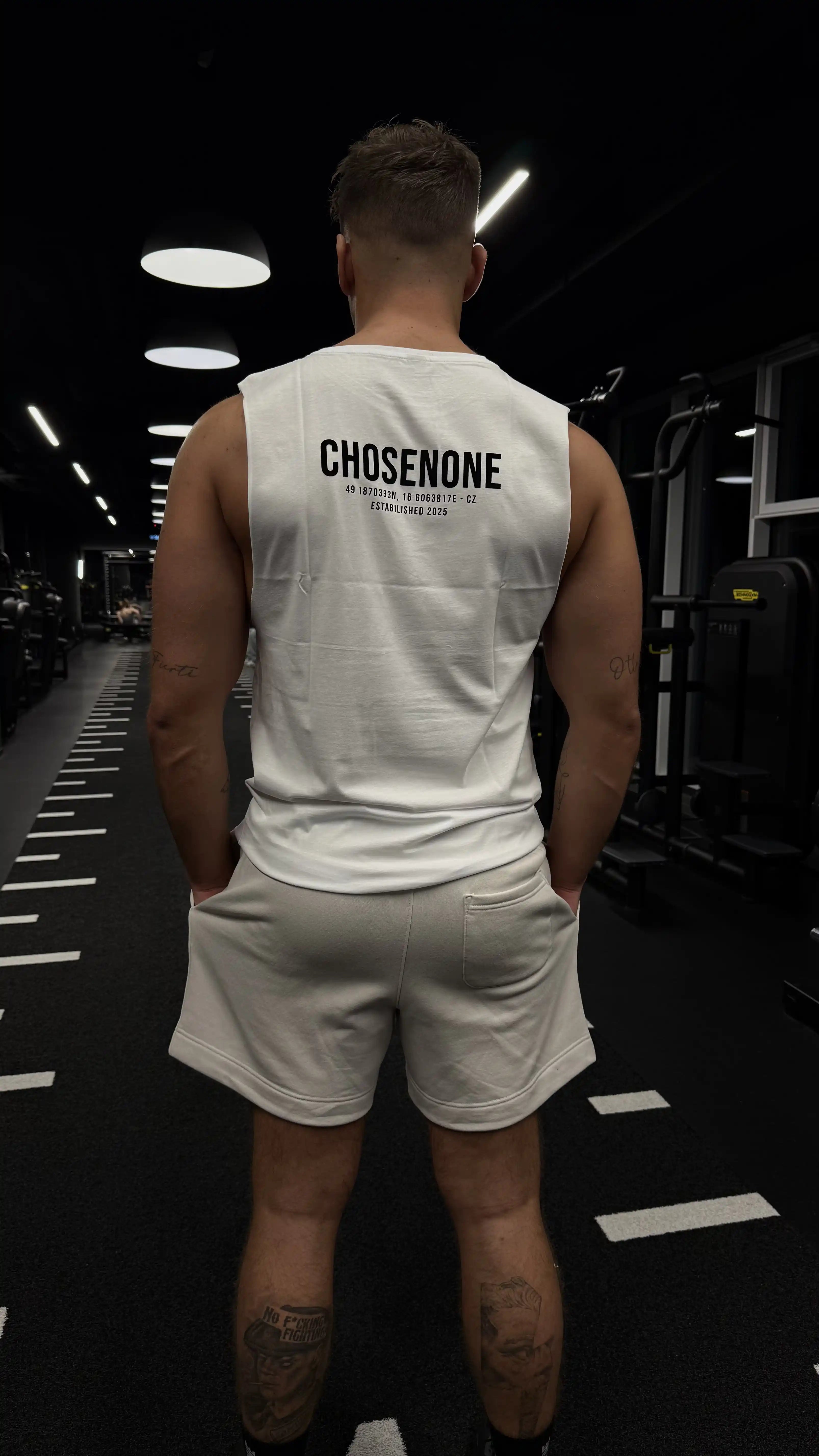 COZY Tank Top White/Black suede (M)