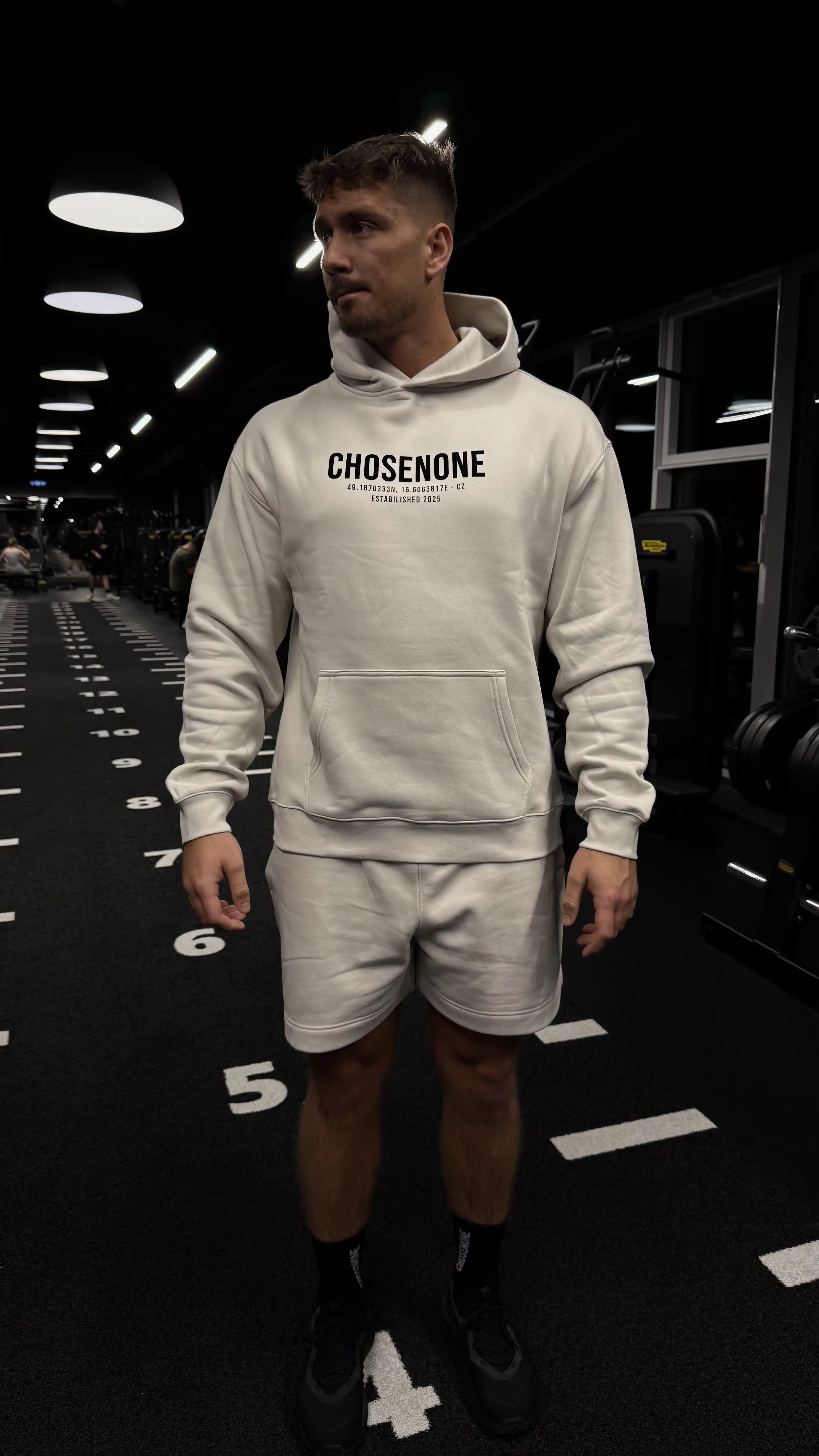 COZY Hoodie Beige/Black Suede