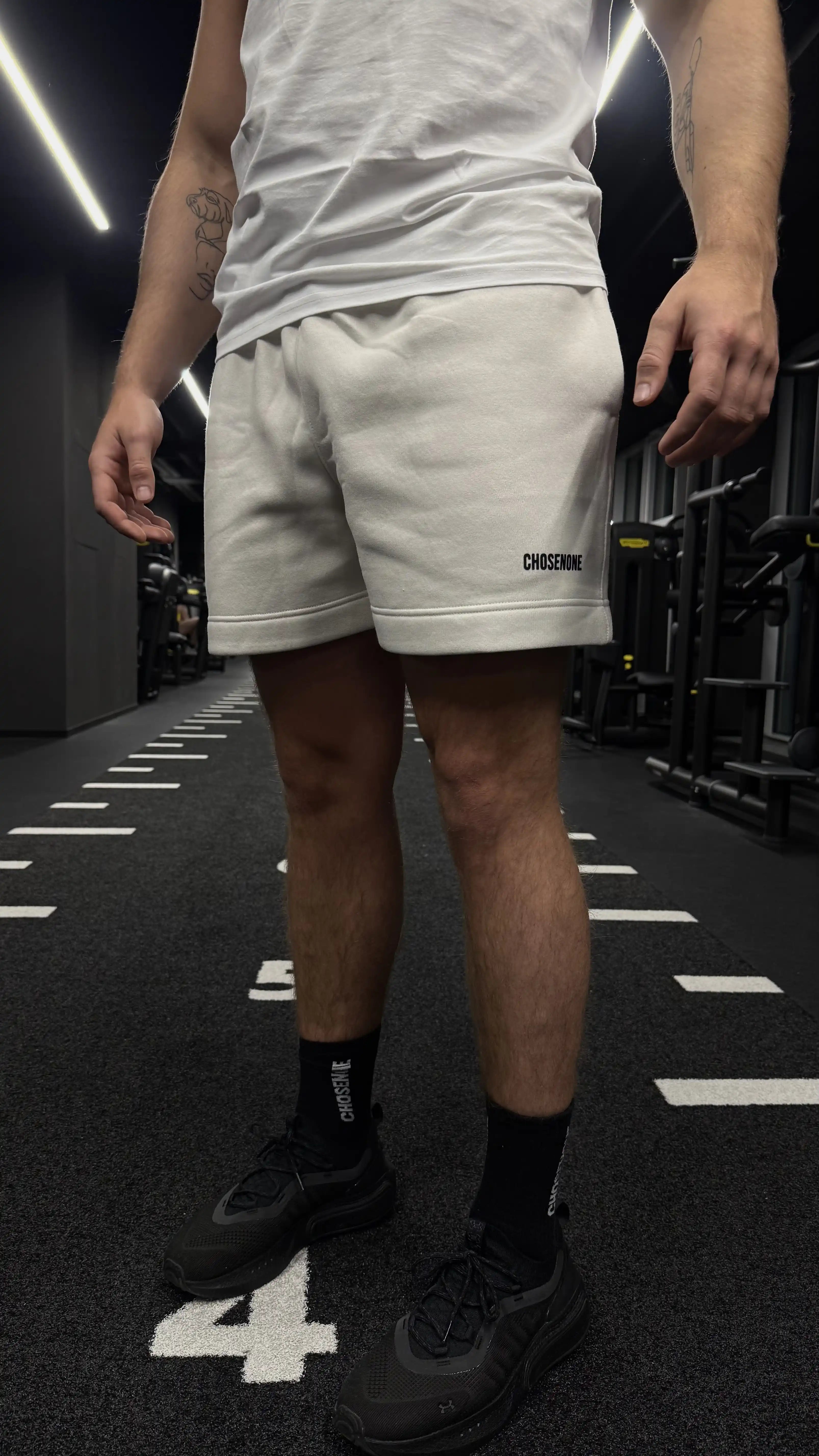 COZY Shorts Beige/Black suede