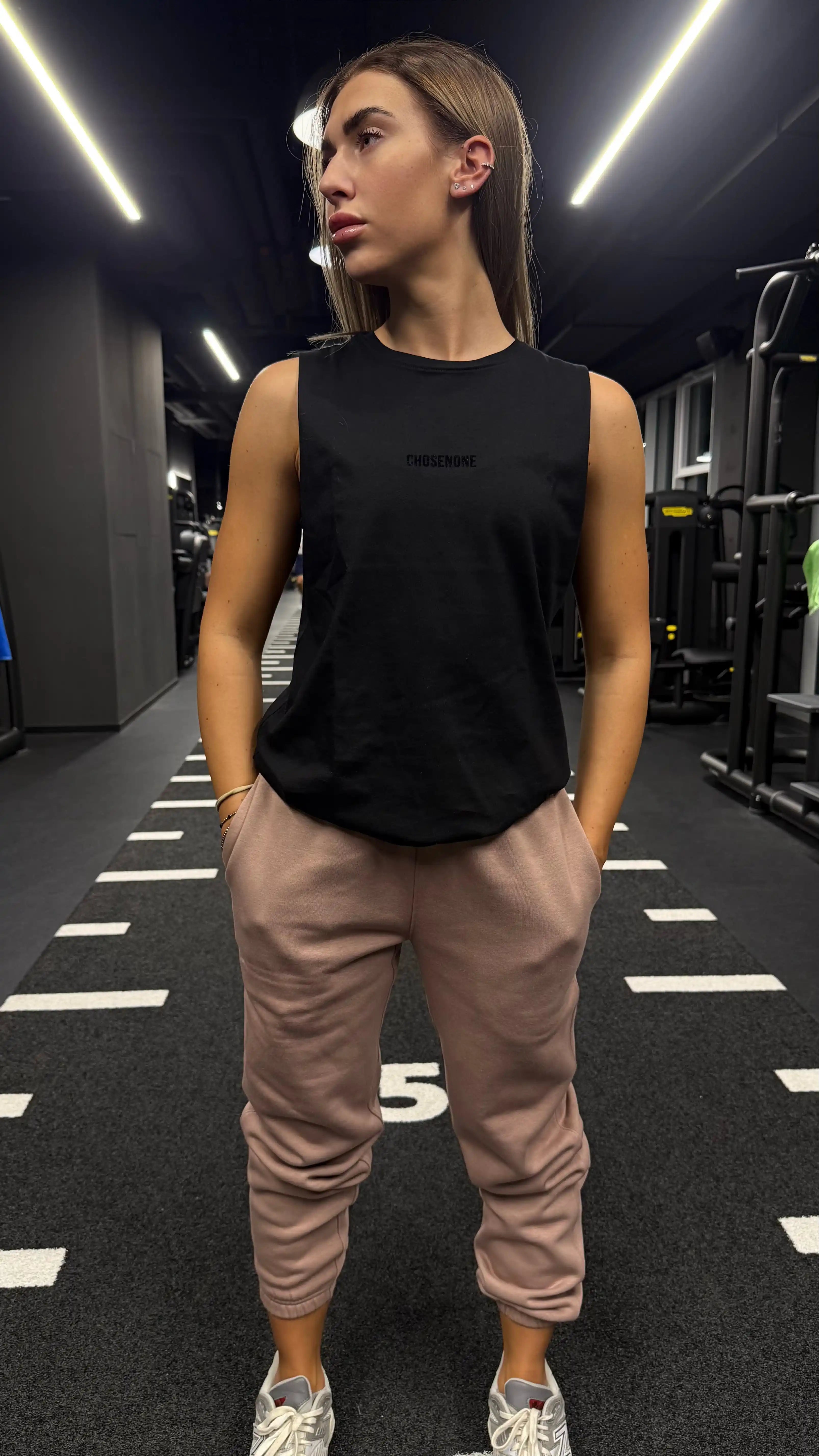 COZY Tank Top Black/Black suede (W)