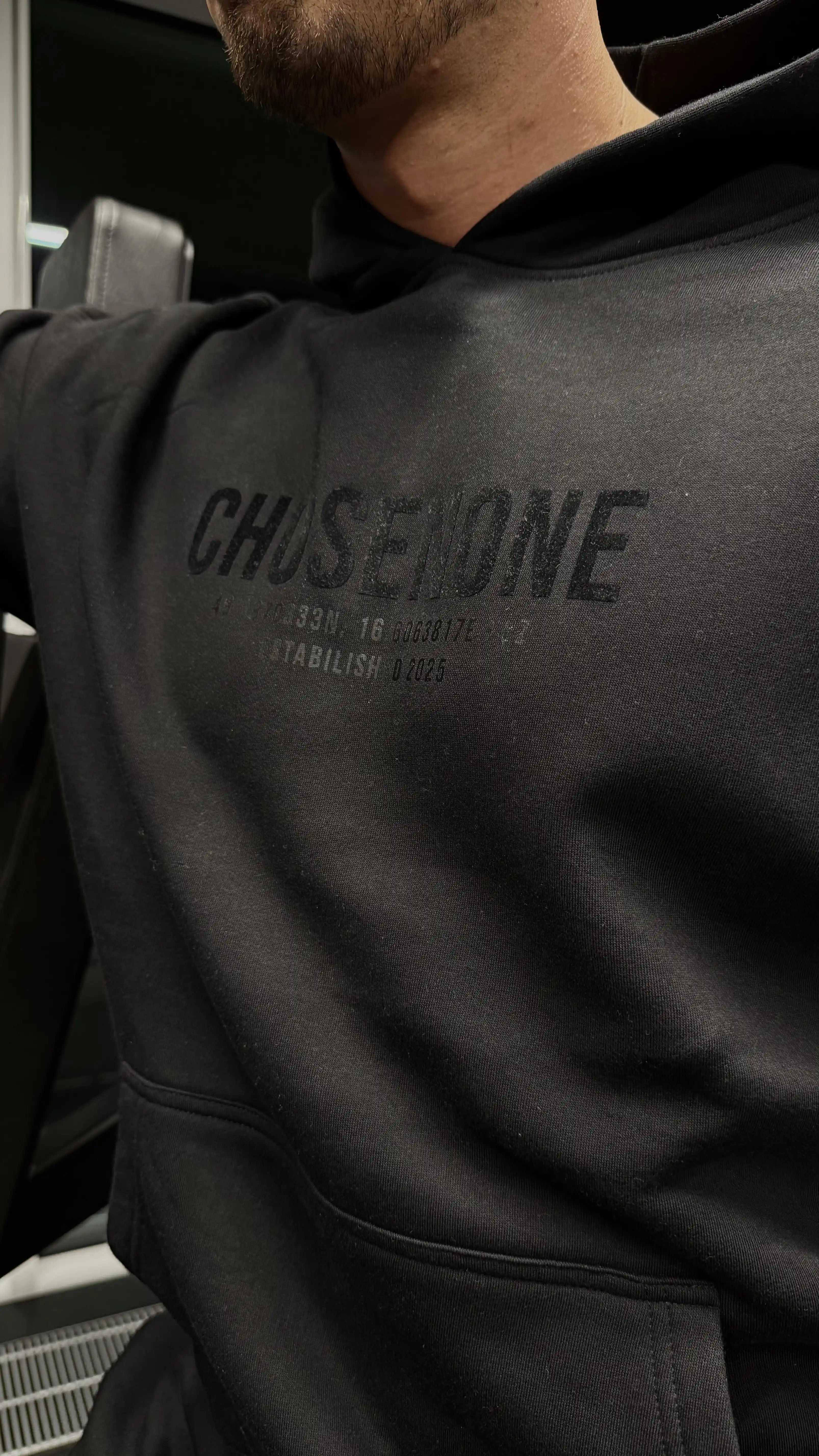 COZY Hoodie Black/Black Suede (M)