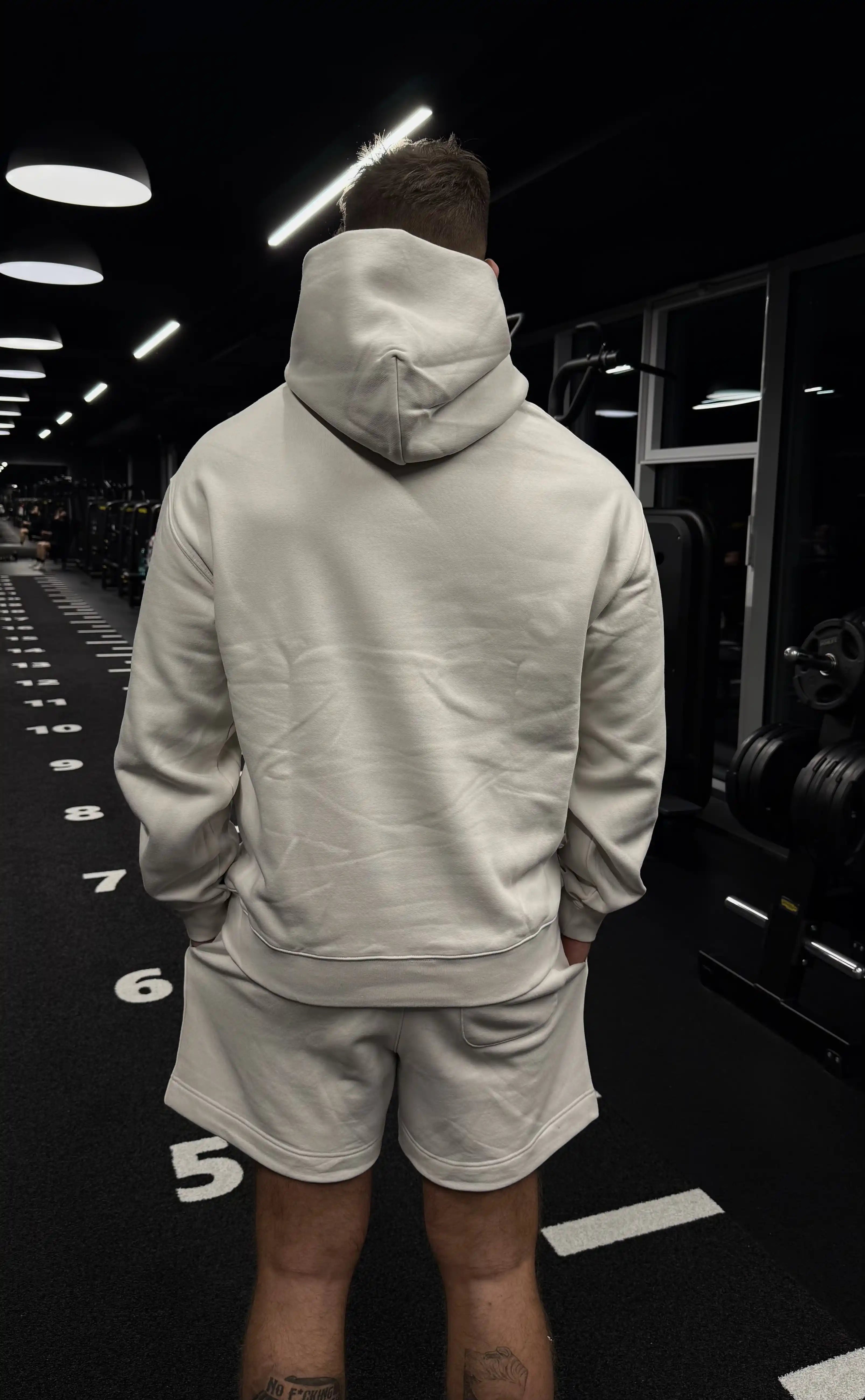 COZY Hoodie Beige/Black Suede