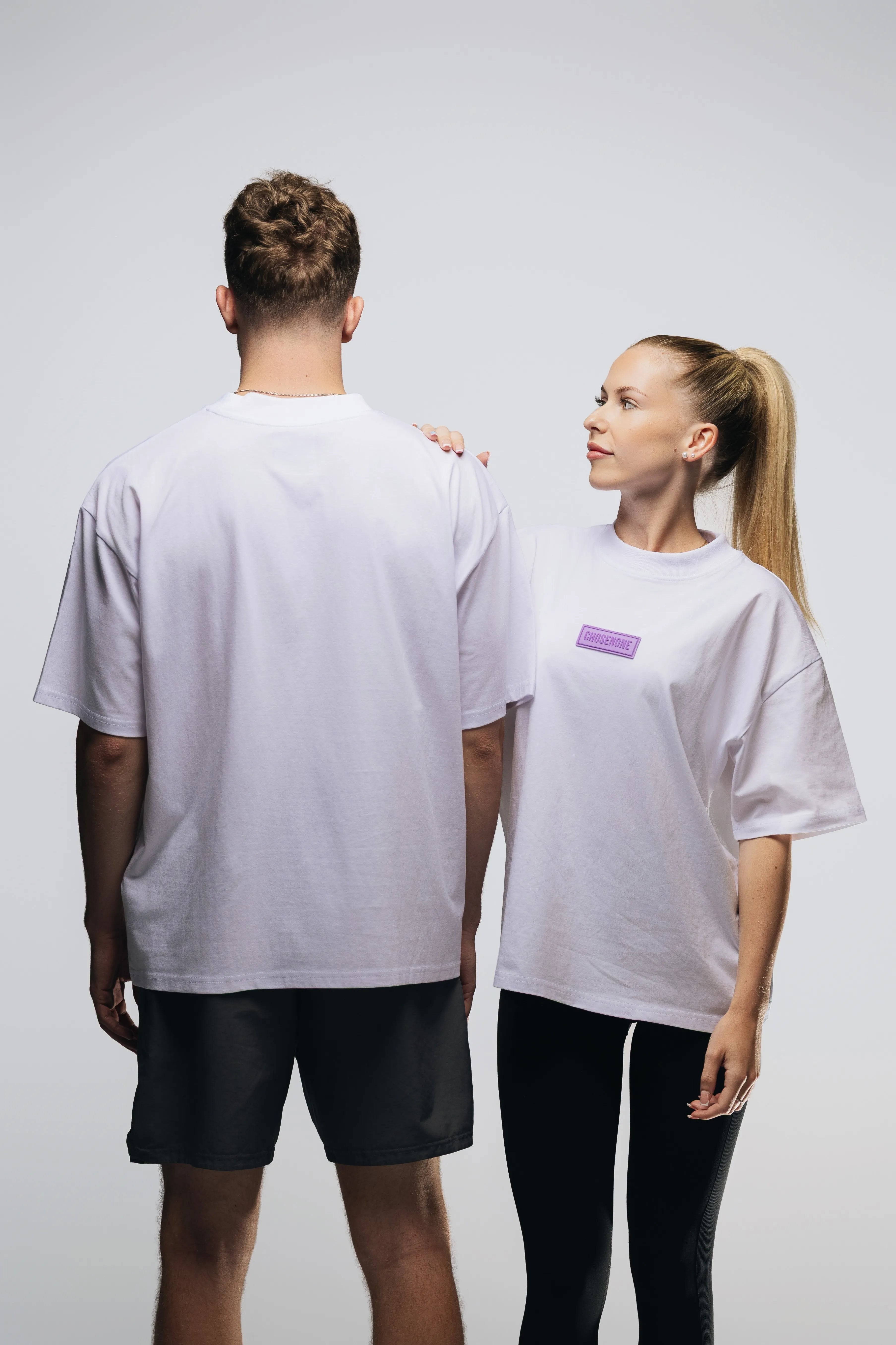 DRIP Oversized T-shirt White/Lilac (M)